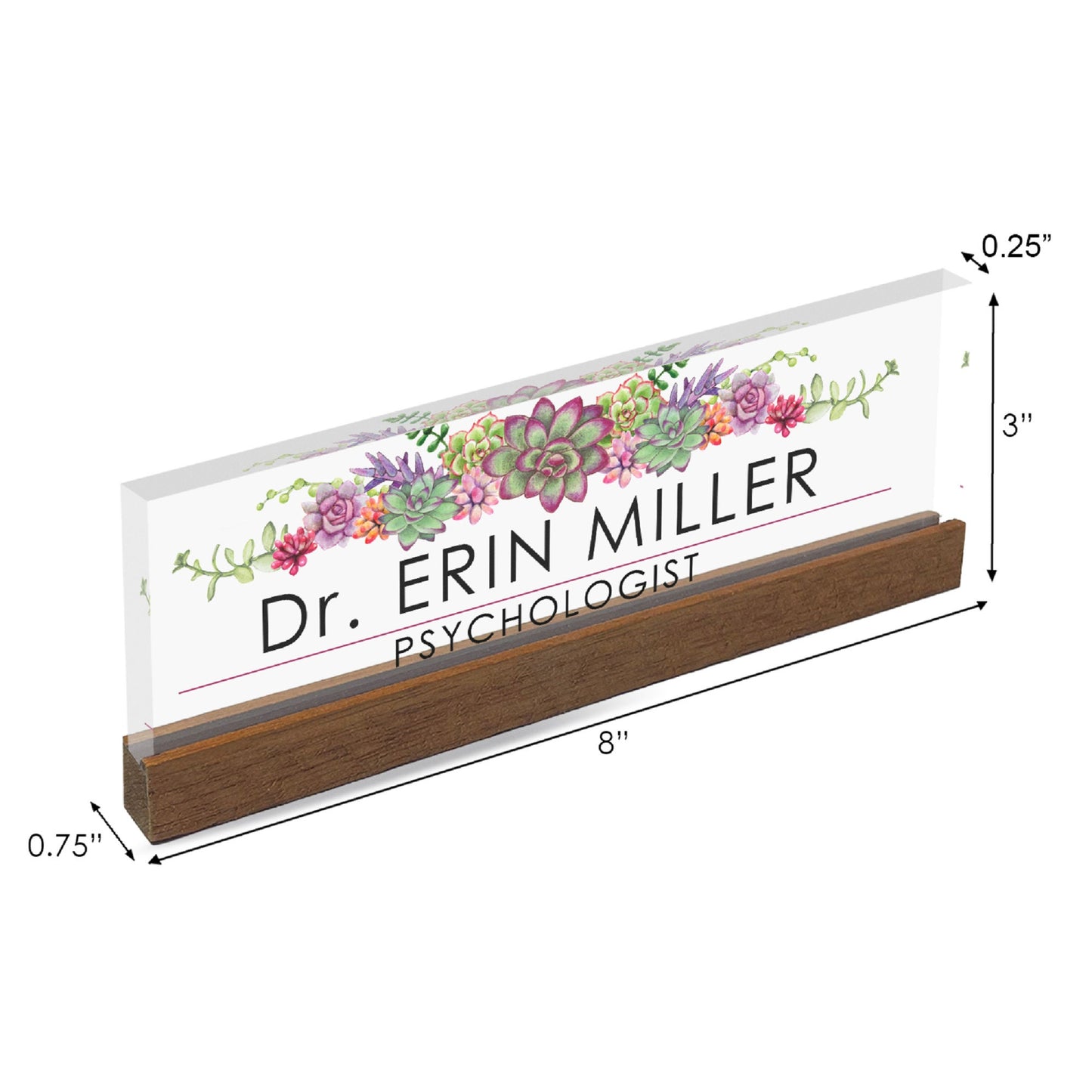 Personalized Name Plate for Desk, Custom Office Decor, pink flower, Coworker Gift, Desk Nameplate, Desk Sign, Office Gift, Promotion Gift