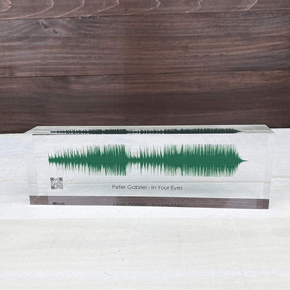 Soundwave Art Green | Unique Personalized Customized Gifts | Any Recording Or Song On Acrylic Block | Romantic Gifts for Her | Wedding Gift