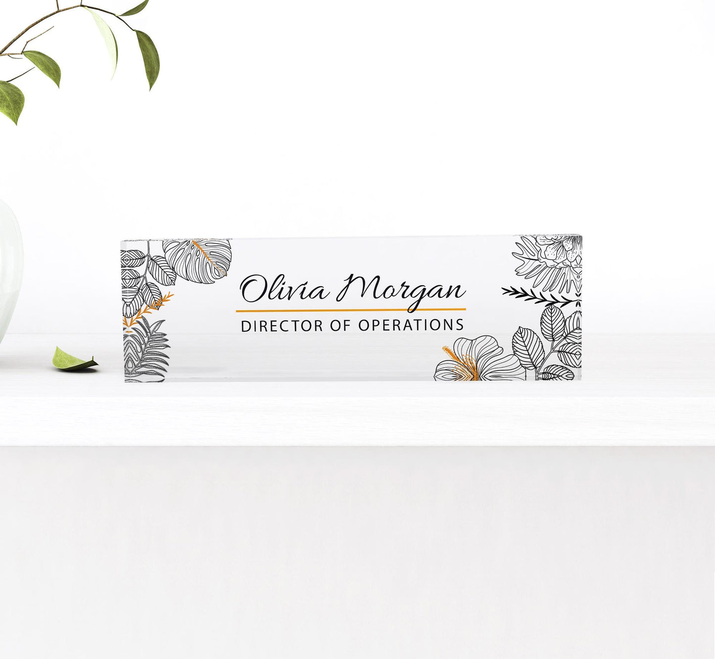 Customized Acrylic Name Plate Block Personalized Office Desk Sign Plaque Gift for All Occasions