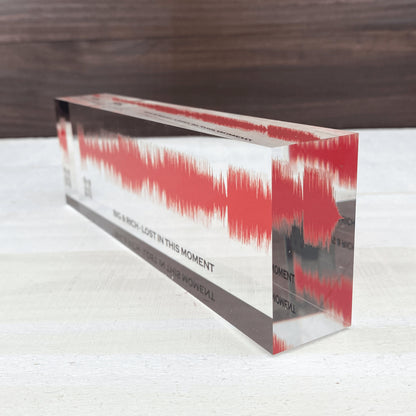 Soundwave Art Red | Unique Personalized Customized Gifts | Any Recording Or Song On Acrylic Block | Romantic Gifts for Her | Wedding Gift