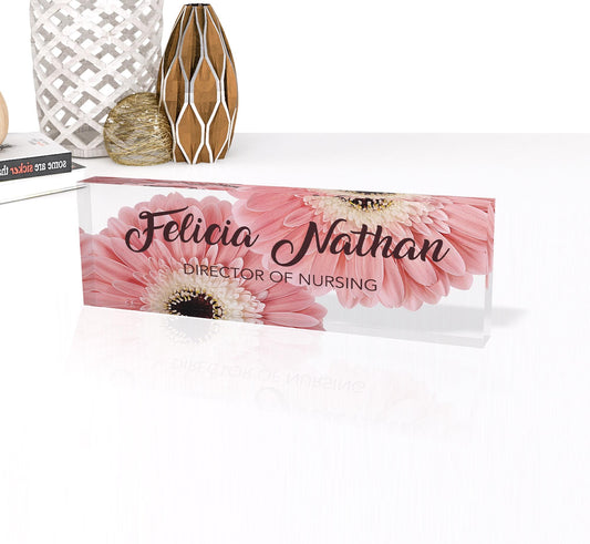 Custom Desk Name Plate, New Job Gift, Personalized Desk Plaque, Office Name Sign, Custom Office Decor,Job Title,Company 0.750" Thick