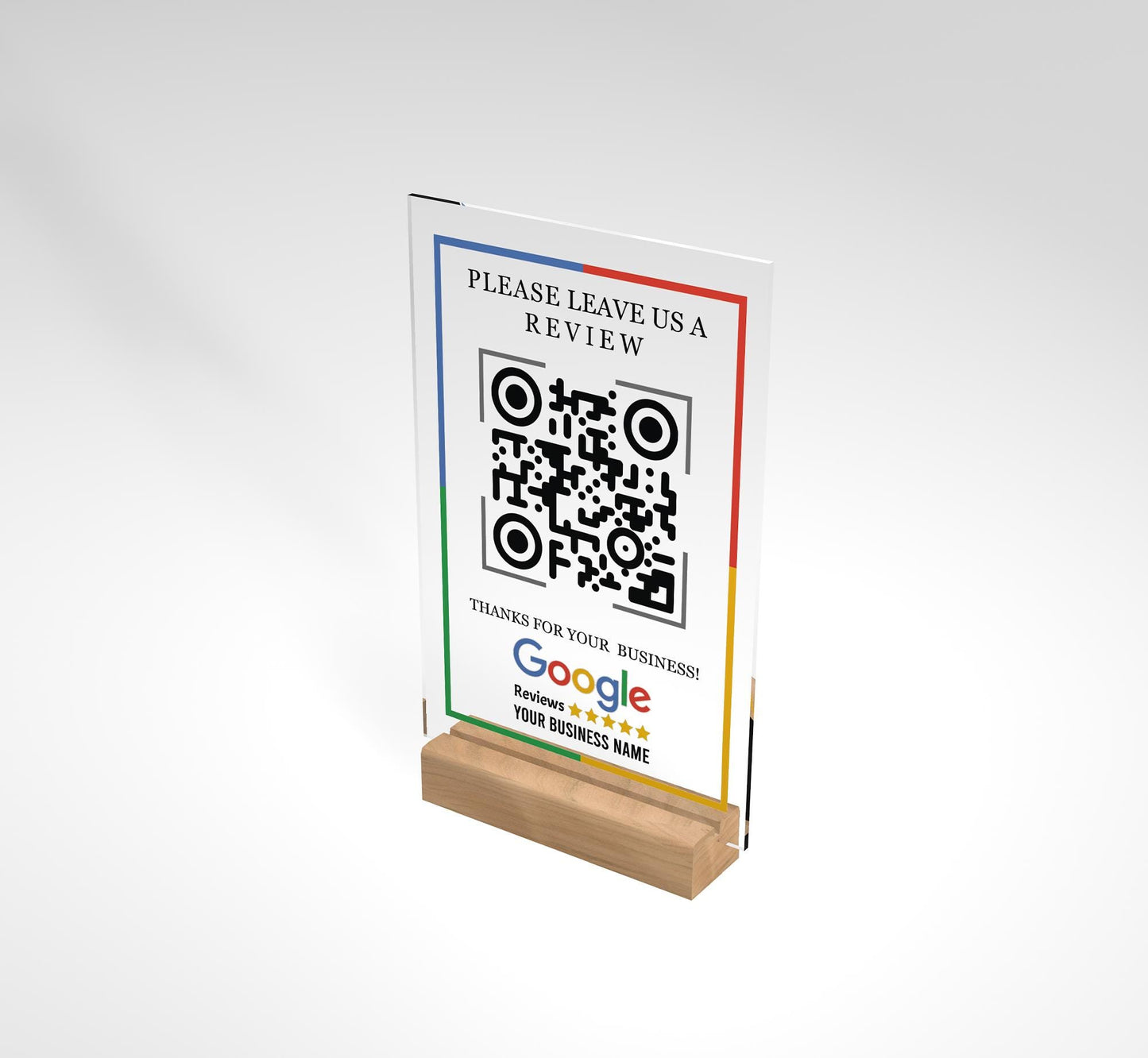 Personalized Business Google Review Sign, Acrylic Sign, Ask For Review QR Code Sign, Business Review Link, Yelp Review Sign