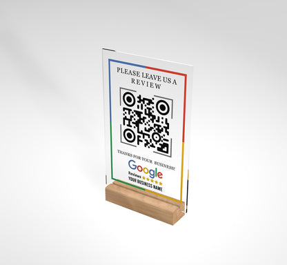 Personalized Business Google Review Sign, Acrylic Sign, Ask For Review QR Code Sign, Business Review Link, Yelp Review Sign