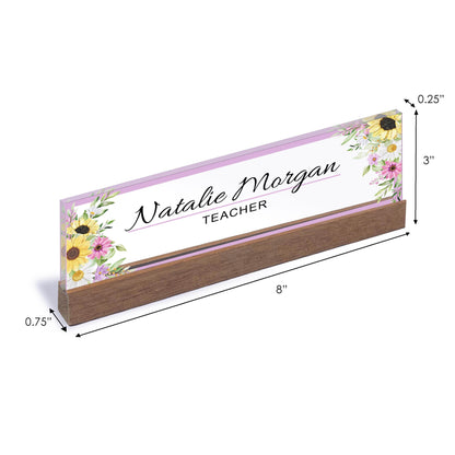 Personalized Name Plate for Desk, Teacher Name Plate, Custom Name Sign, Mountain Teacher Sign, Desk Decor, Adventure Theme Office Decor