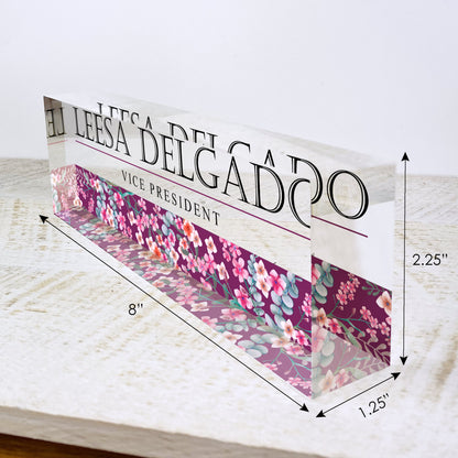 Personalized Desk Name Plate For Office Desk Printed On Acrylic Glass Cute Work Promotion Christmas Customized Gifts Office Decor