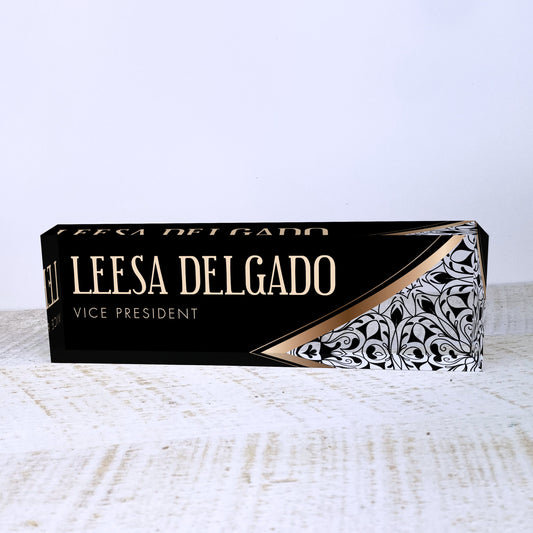 Personalized Desk Name Plate For Office Desk Printed On Acrylic Glass Cute Work Promotion Christmas Customized Gifts Office Decor
