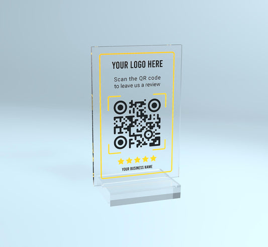 Google Review Plaque, Custom QR Code Acrylic Display, Small Business Decor, Beauty, Spa, Salon, Restaurant, Office, Online Feedback Reviews