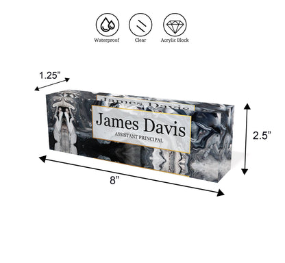 Personalized Acrylic Name Plate Desk Sign Plaque Customized Acrylic Plate Gift for Teacher Co-workers