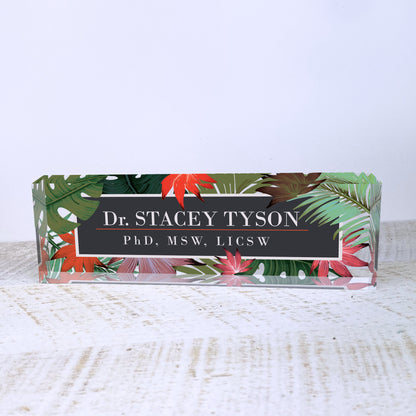 Personalized Desk Name Plate For Office Desk Printed On Acrylic Glass Cute Work Promotion Christmas Customized Gifts Office Decor