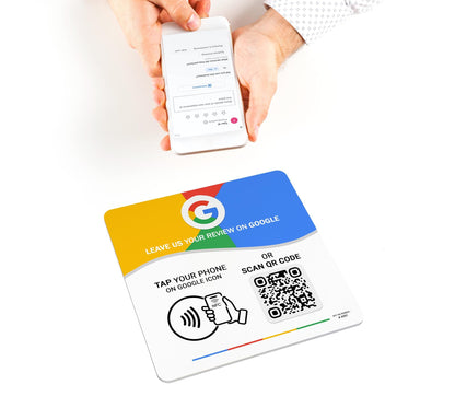 NFC google review front reception desk , instant feedback for businesses! boost your google reviews with our nfc online review sign