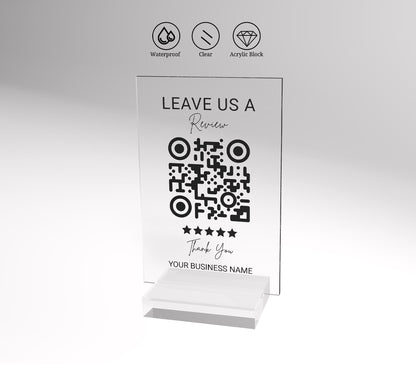 Display Sign, Review Sign, QR Code Business Sign, Google Review Plaque, Small Business Marketing Sign