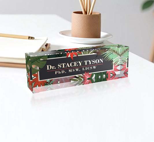 Desk Plaque, Acrylic Name Plate for Desk, Teacher Name Plate, Personalized Name Sign Acrylic Plaque, Office Decor, Custom Desk Name Plaque