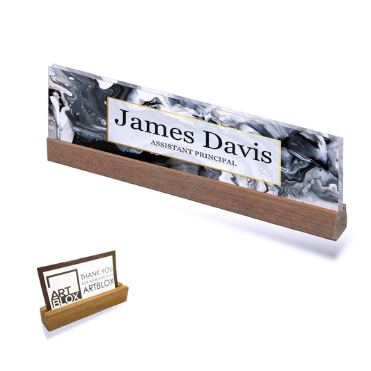 Marble Personalized Name Desk Plate, Custom Desk Plaque, Acrylic Name Plate for Desk, Gifts for Coworker, Christmas Gift for Boss