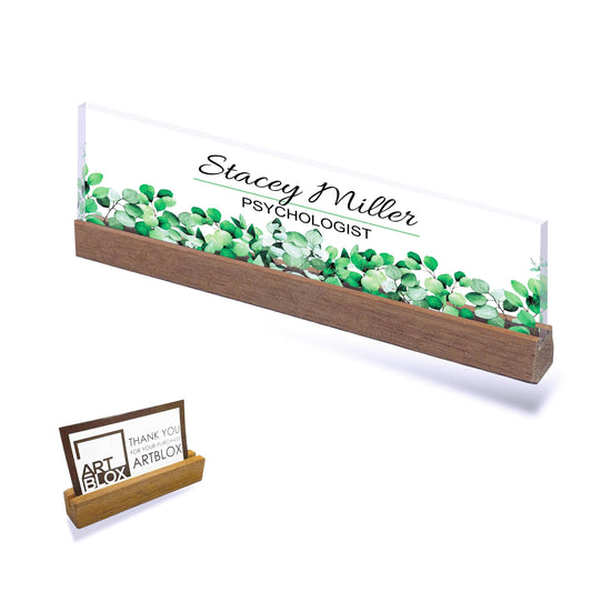 Personalized Desk Name Plate| Daisy Design Office Desk Decor On Clear Acrylic Glass | Custom Nameplate Sign | Personalized Gift