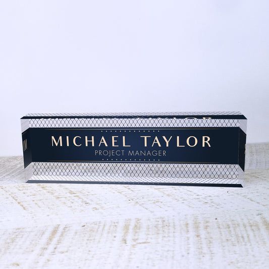 Personalized Desk Name Plate For Office Desk Printed On Acrylic Glass Cute Work Promotion Christmas Customized Gifts Office Decor