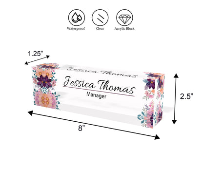 Custom Acrylic Name Plate Personalize Desk Plaque for Office Hospital Teacher Decoration Display