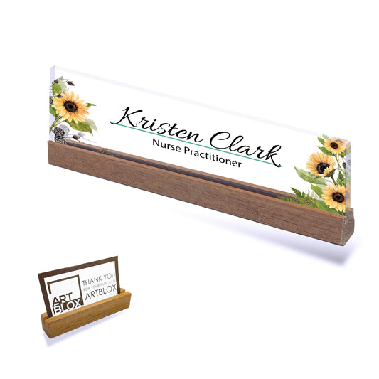 Custom Clear Acrylic Thick 8x2.5" - Desk Name Plate Block with Personalized Logo Gift for Teacher Co-workers Christmas Gift Thanksgiving