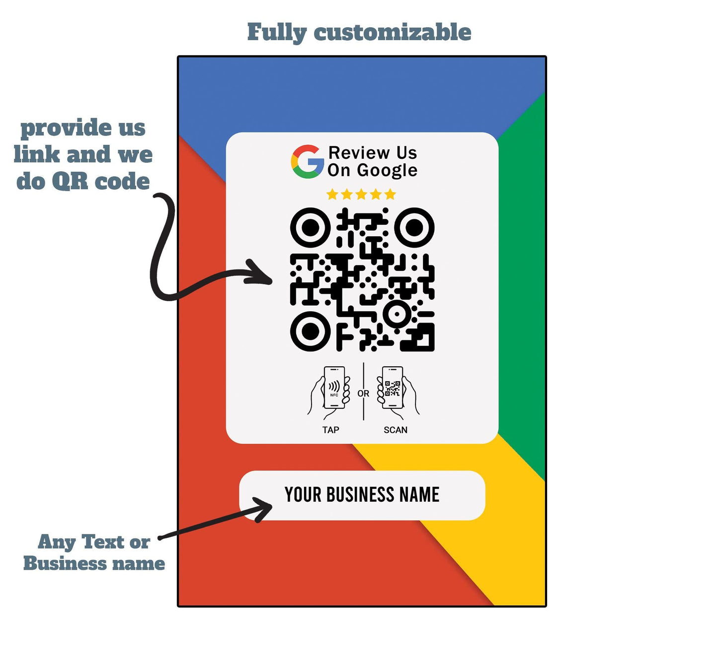 Google Review plaque to Boost Your Online Presence, NFC tap and review plaque, Mini QR Code sign,Leave a Review plaque, Business Review Link