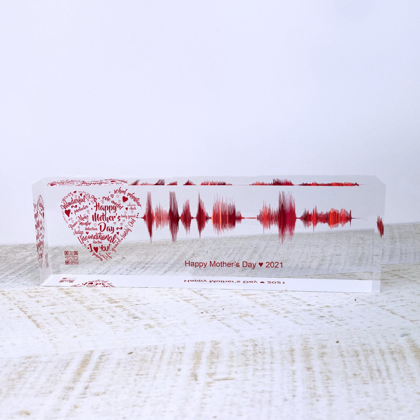 Artblox Soundwave Art With Scannable Qr Code Any Video Voice Recording Baby Heartbeat Or Song Spotify Plaque Christmas Personalized Gifts