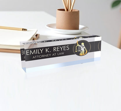 Concept Gift - Office Gifts - Custom Personalized Desk Name Plate - Desk Accessories- Office Sign -Sign Plaques - New Job at Law