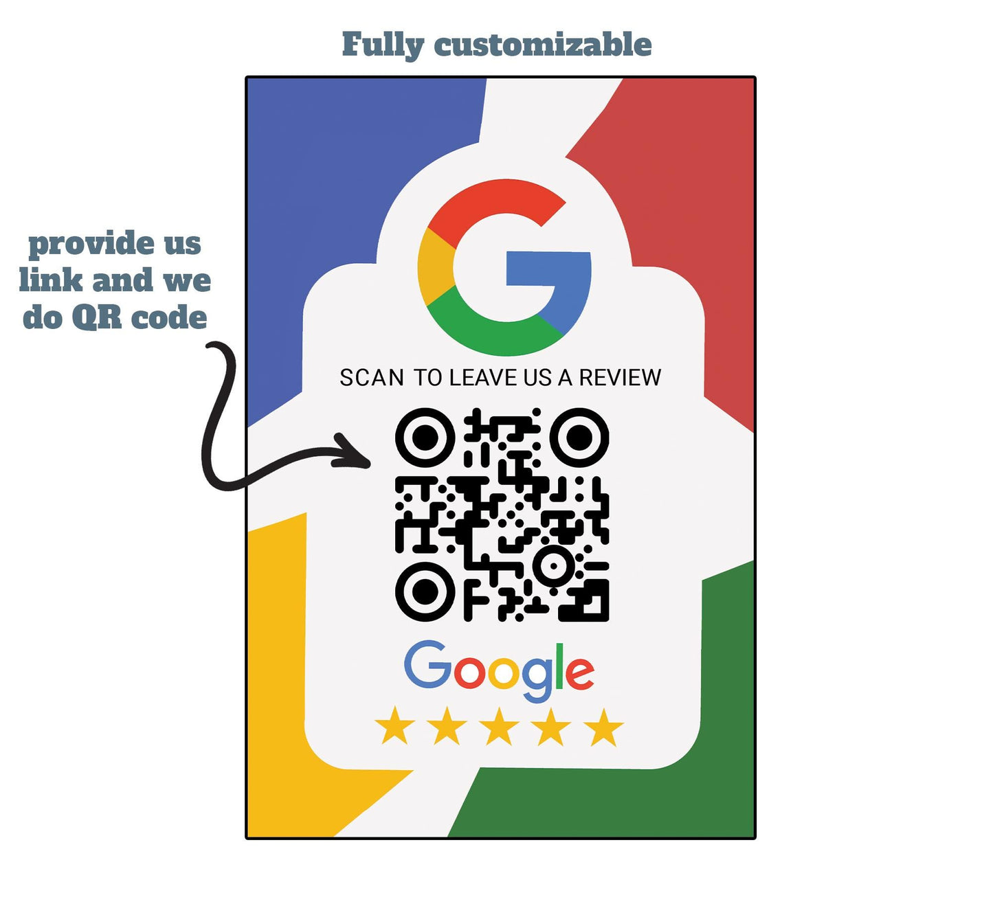 Please Leave Us A Review — Custom QR Code Acrylic Display, Easy Online Feedback, Acrylic Plaque with Clear Custom Stand, Restaurant Reviews