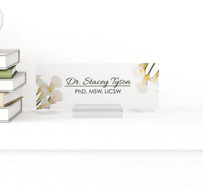 Personalized Desk Name Plate For Office Desk Printed On Acrylic Glass Cute Work Promotion Christmas Customized Gifts Office Decor