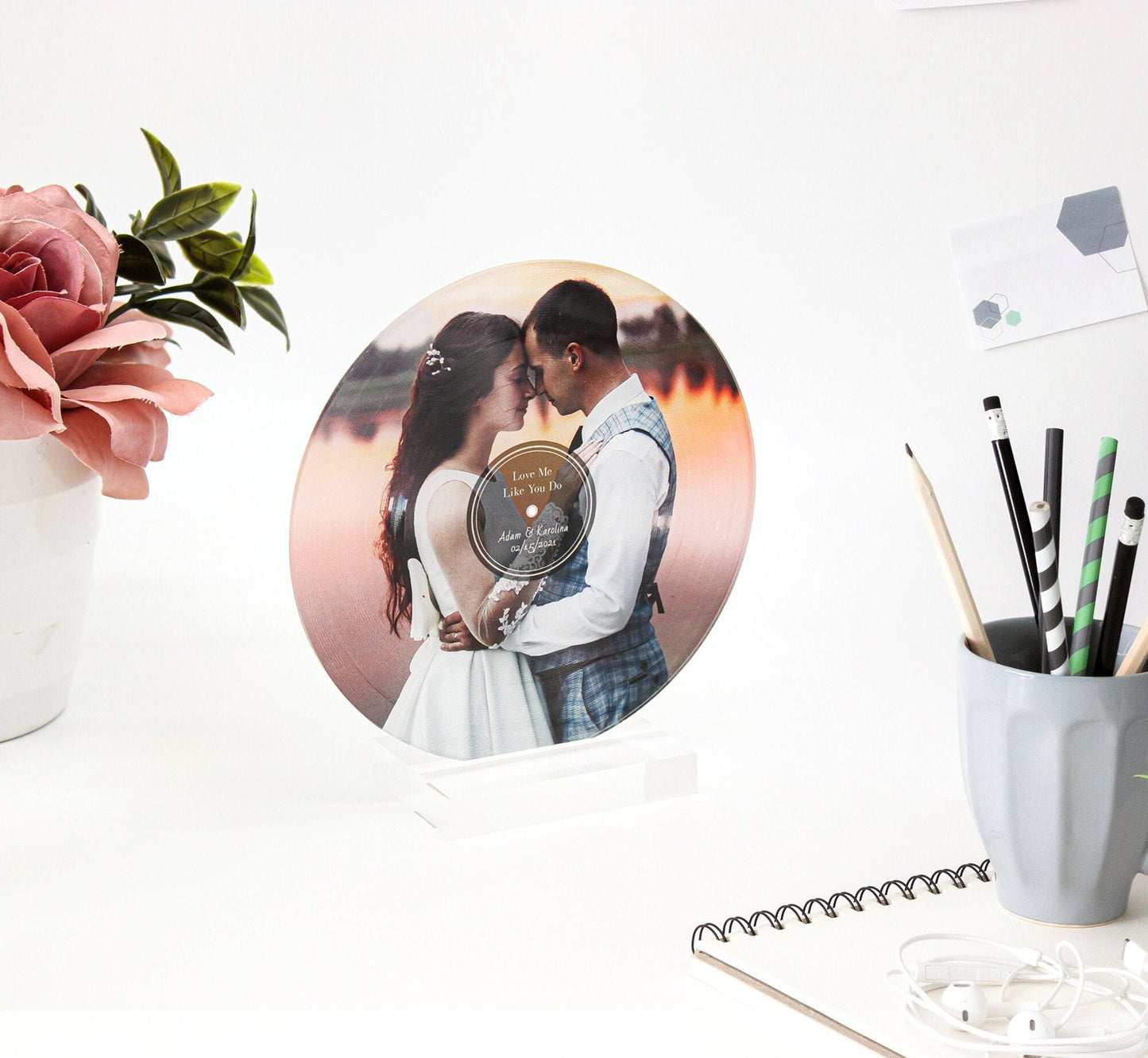 Personalized vinyl record, acrylic music plaque, custom plaque, music award, best artist award, vinyl record plaque 5"x5"