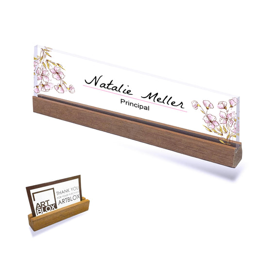 Personalized Floral Name Plate / Custom Floral Desk