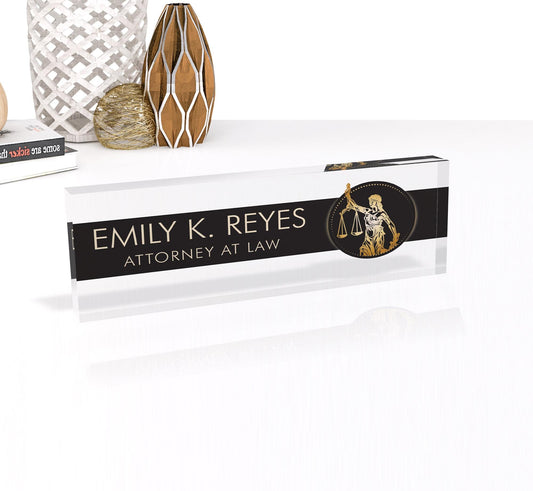 Desk Name Plate Pink Flowers Personalized Office Desk Name Plate with Pink Flowers On Clear Acrylic Custom Decor Name Sign Unique Gifts