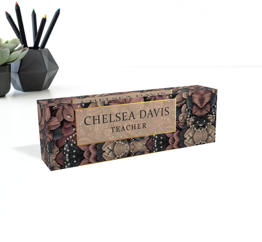 Customized Clear Acrylic Thick 8x2.5" - Desk Name Plate Block - Professional Office Decor - Gift for Teacher Co-workers