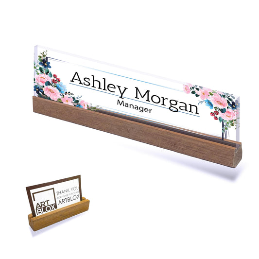 CUSTOM Name Desk Plate, Personalised Name Sign Plaque for Office Decor, Clear Acrylic Block, Coworker Teacher New Job PHD