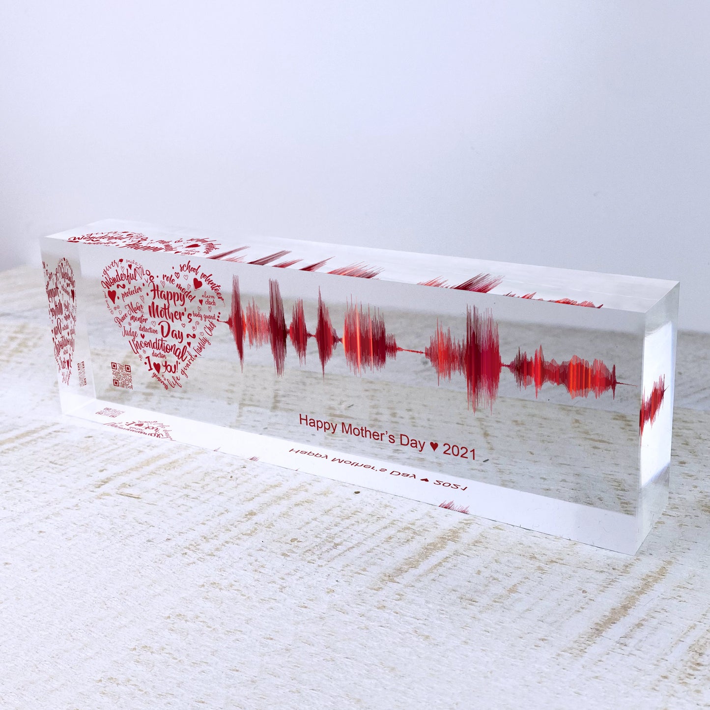 Artblox Soundwave Art With Scannable Qr Code Any Video Voice Recording Baby Heartbeat Or Song Spotify Plaque Christmas Personalized Gifts