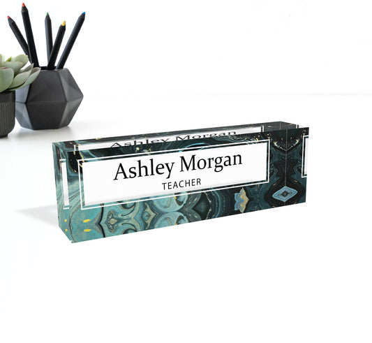 Custom Office Decor | Desk Name Plate Personalized | Personalized Gifts | Acrylic Name Plate | Gifts for Coworker | Christmas Gift for Boss