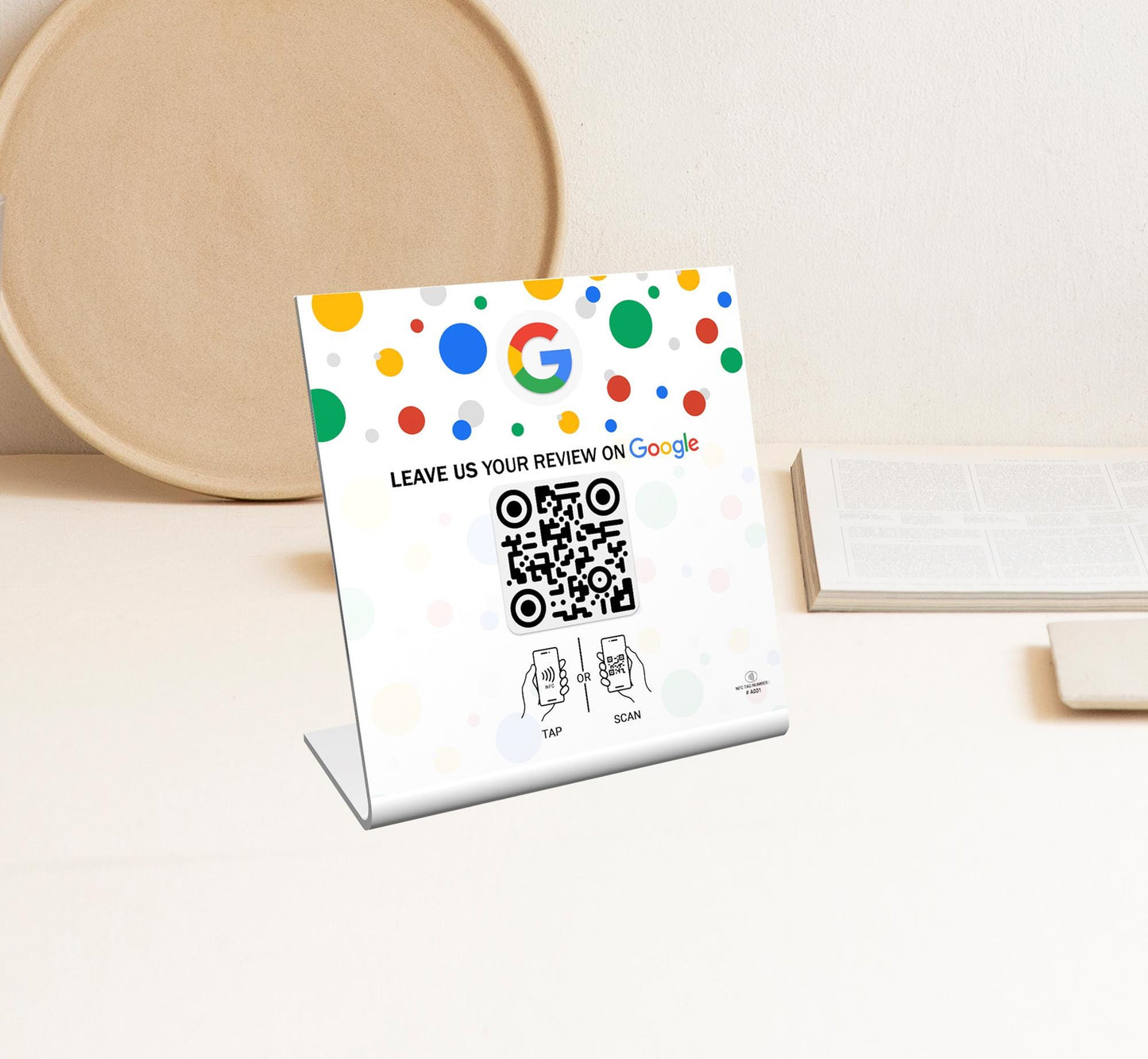 NFC Google Review Stand, One Tap Instant Feedback & Ratings | Elevate Customer - Boost Business Reviews | Reusable One Touch NFC Reviews