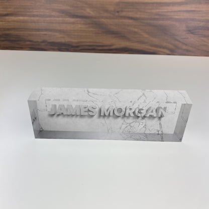 Personalized 3D Nameplate, Office Name Plate, Promotion ,Gift New Office, Gift New Office, Phd Gift, Office Desk Decor, White Marble 3D Text