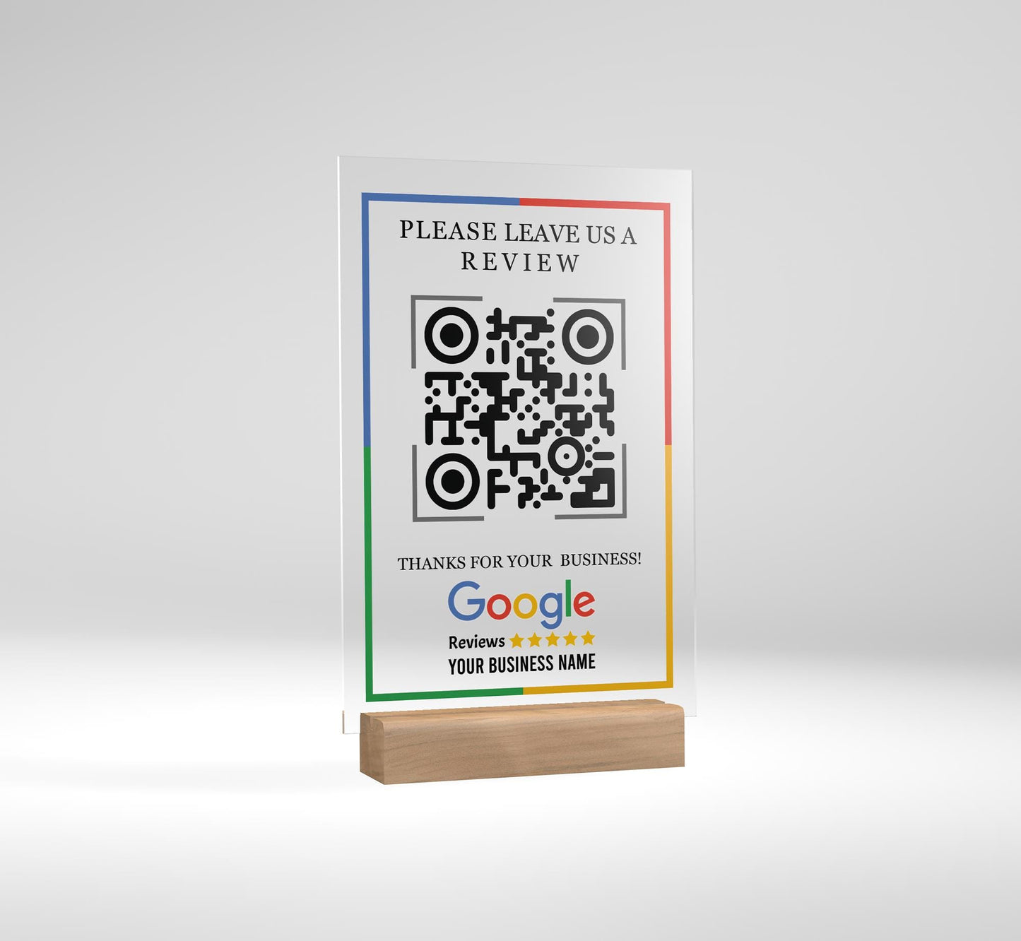 Personalized Business Google Review Sign, Acrylic Sign, Ask For Review QR Code Sign, Business Review Link, Yelp Review Sign
