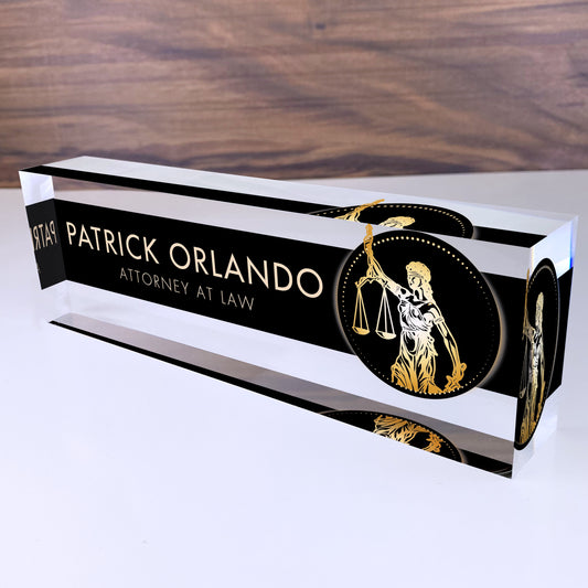 Personalized Desk Name Plate For Office Desk Lawyer Design On Acrylic Glass Cute Work Promotion Christmas Customized Gifts Office Decor