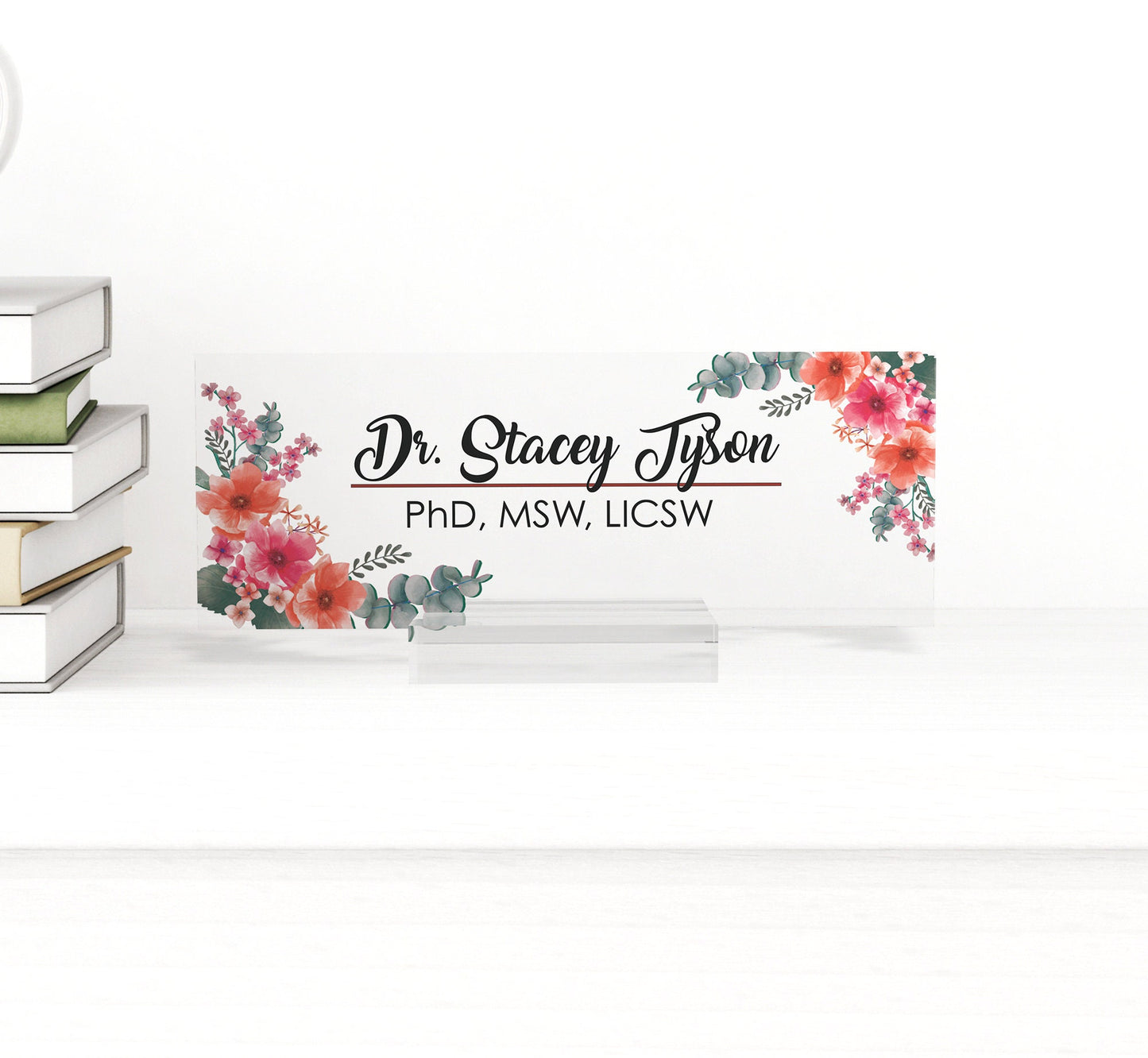 Personalized desk name plate, teacher gift, apple nameplate, teacher appreciation, desk accessory, acrylic name plate, desk decor