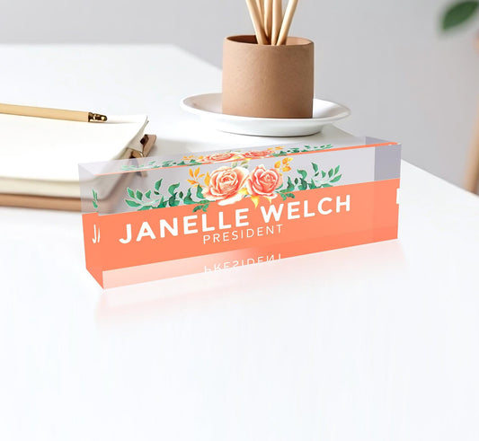 Personalized name tag acrylic nameplate, desk acrylic nameplate, teacher nameplate, office decoration, custom desk nameplate, New Job Gift