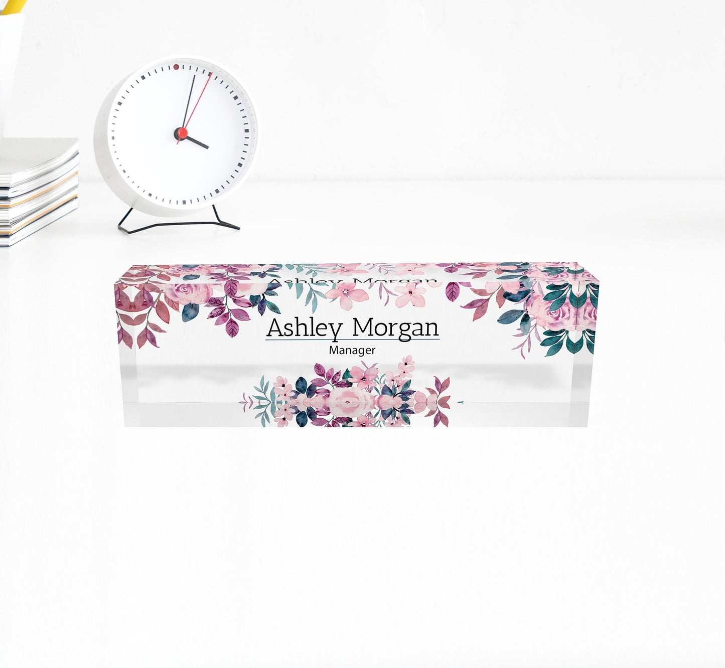 ARTBLOX | Custom Name Plates for Desk, Ideal Office Decoration for Men and Women, Clear Acrylic Desk Name Plate