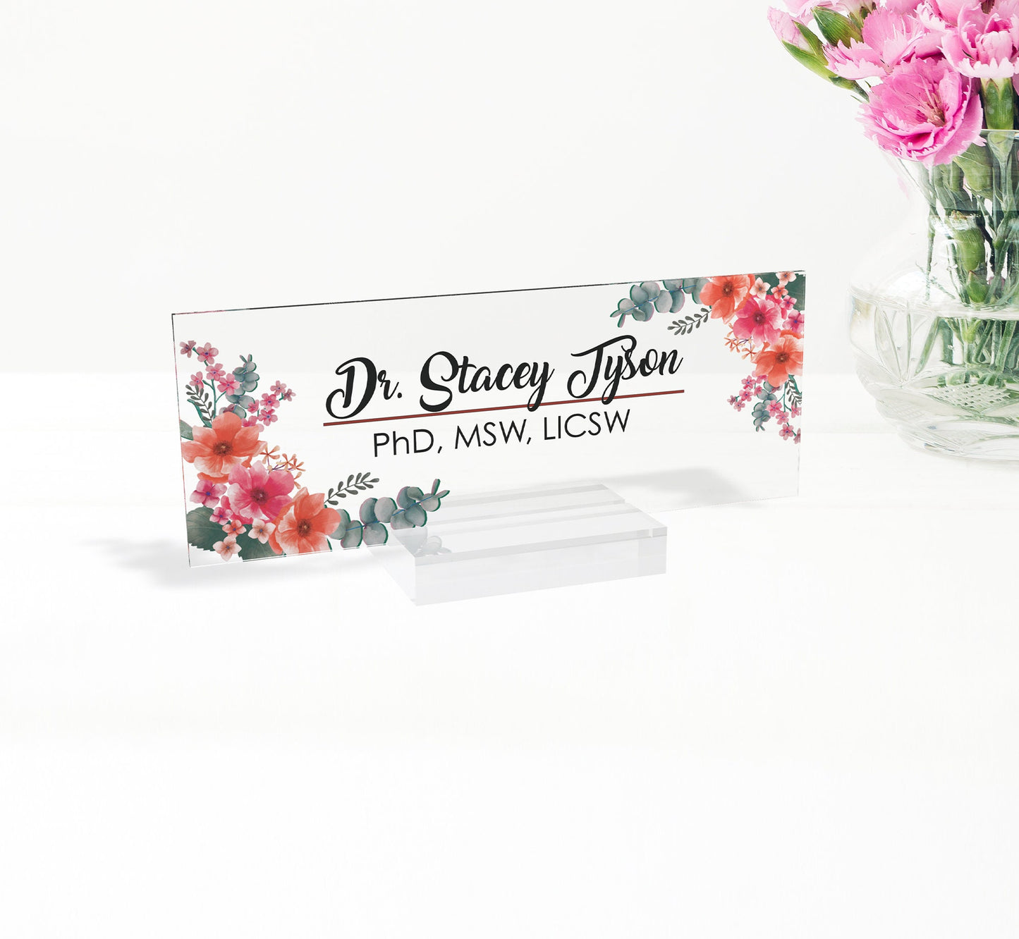 Personalized desk name plate, teacher gift, apple nameplate, teacher appreciation, desk accessory, acrylic name plate, desk decor