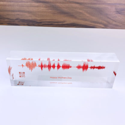 Mothers Day Sound Wave Art  - Custom Soundwave of your Personal Voice or Song Printed on Acrylic Glass Block